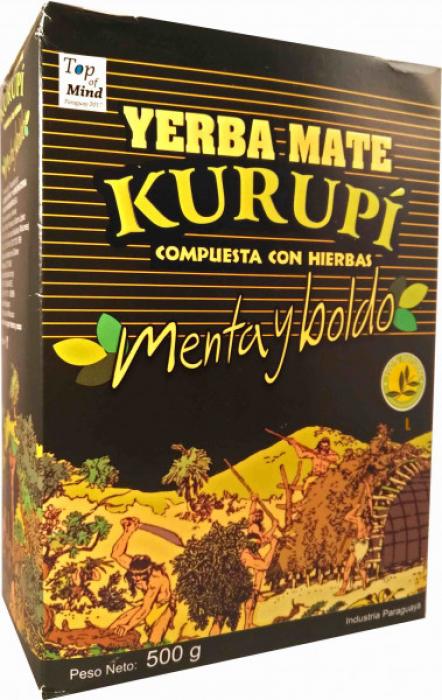 Yerba Mate Kurupí  Menta y Boldo 500g.